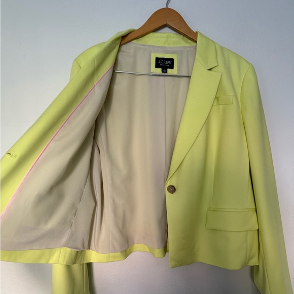 J. Crew Women's Cropped Lime Green Blazer - Picture 4 of 5